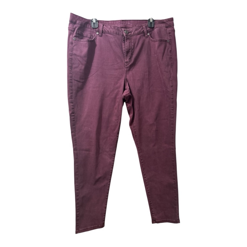 LANE BRYANT Mid-Rise Super-Stretch Skinny Plum Colored Pants Size 18